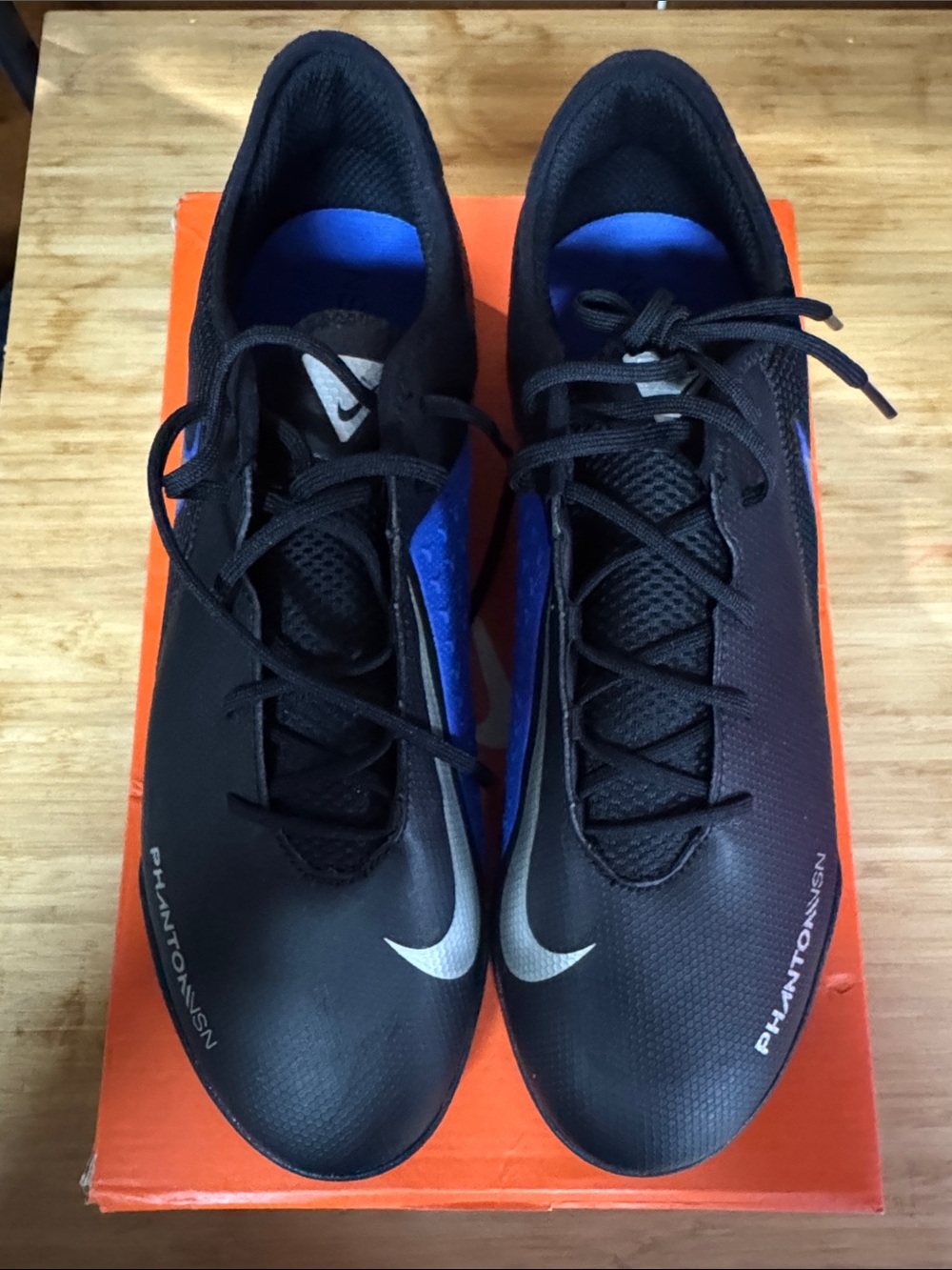 Nike Men’s Phantom VSN Academy Turf Shoes- Black and Blue